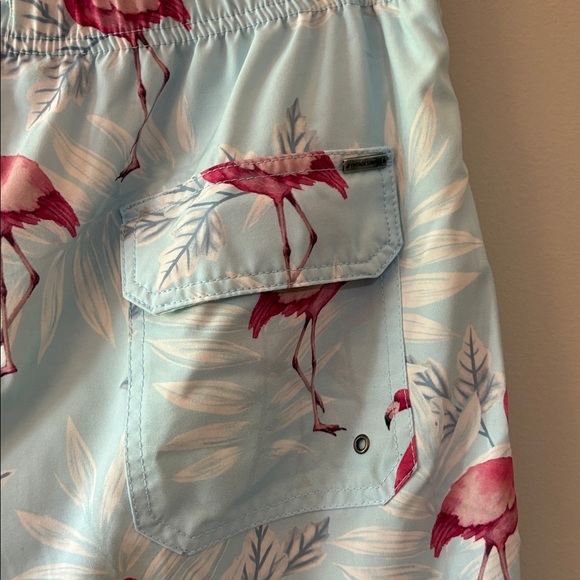 Tropical Flamingo Print Men's Swim Trunks XXL - Picture 5 of 10